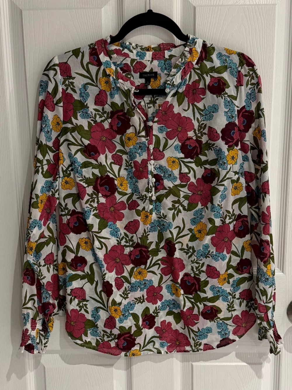 Talbots cotton popover floral top—Size Small